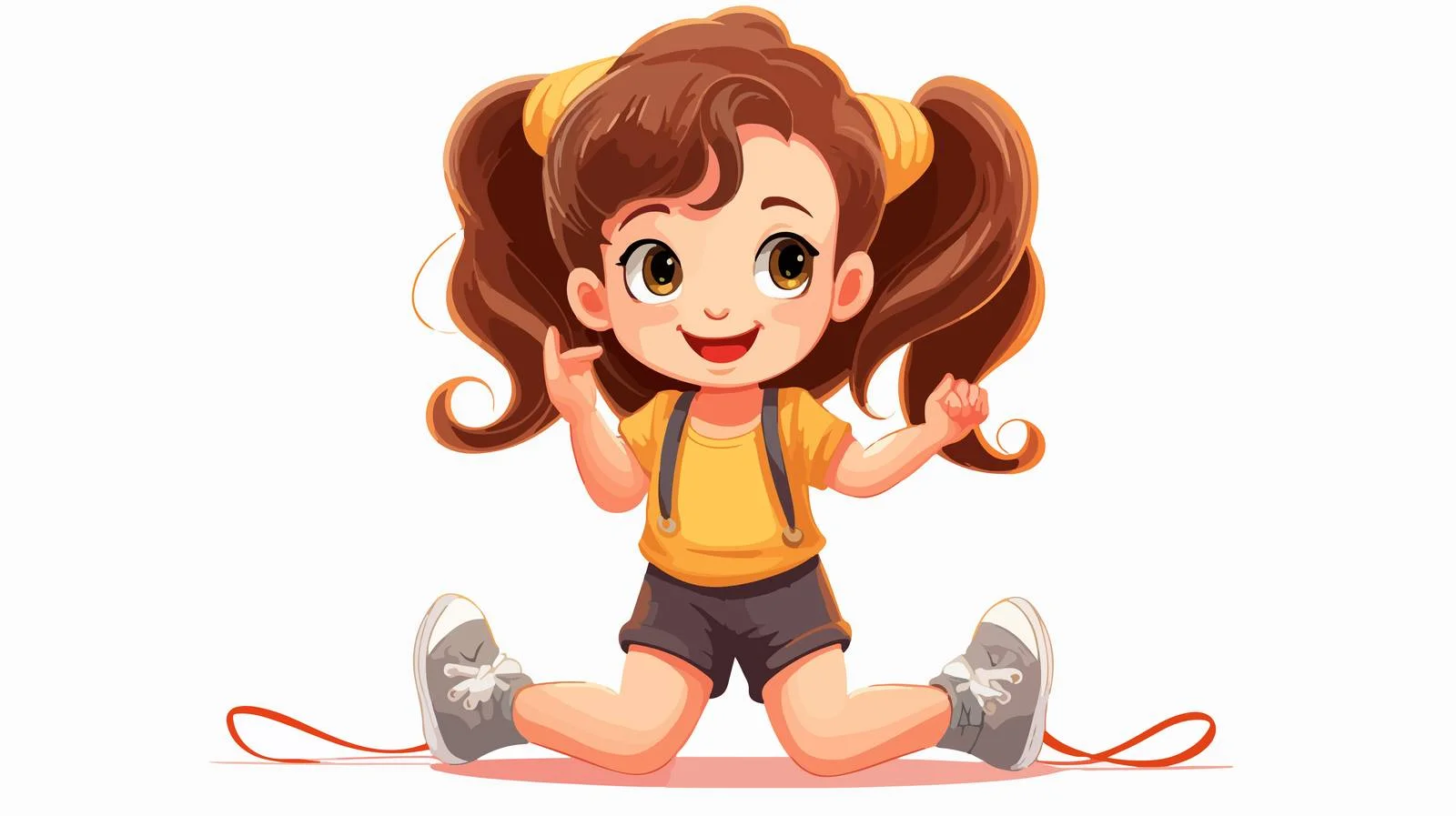 Child Tying Shoelace Cartoon Illustration — free download from Dotvec