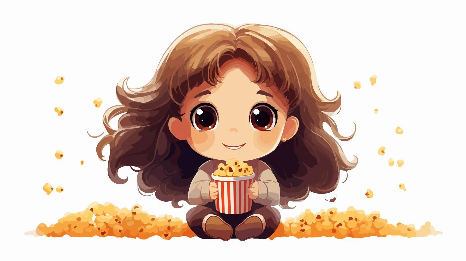 Joyful Child Watching Cartoon Vector Illustration — free download from Dotvec