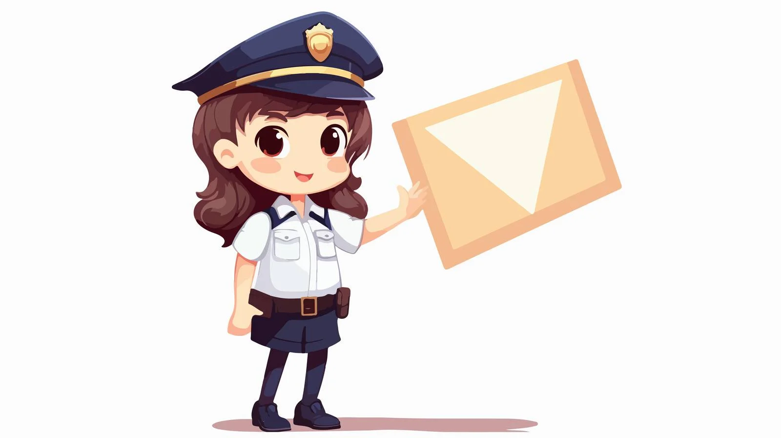 Cheerful Little Girl in Police Uniform — free download from Dotvec