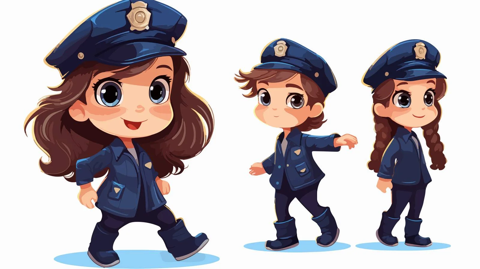 Cheerful Little Police Officer — free download from Dotvec