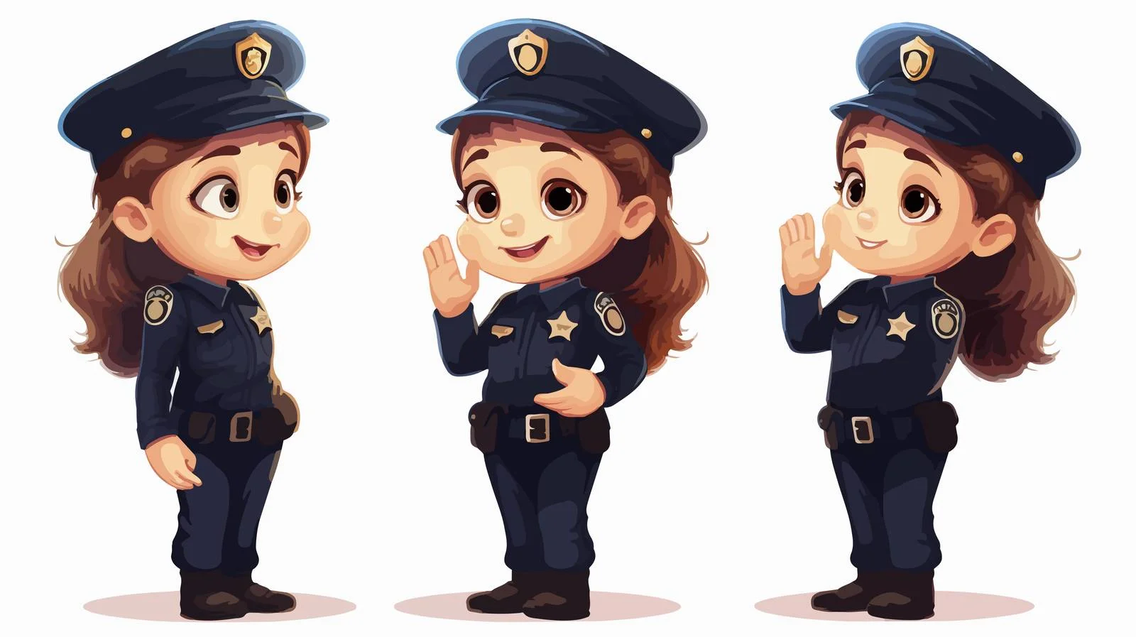 Cheerful Girl in Police Costume — free download from Dotvec