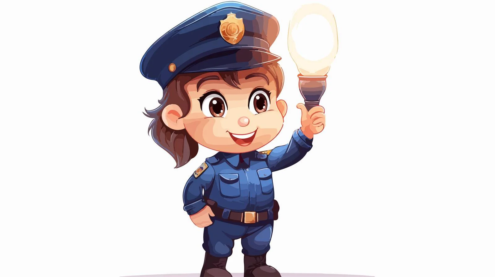 Adorable Little Girl in Police Uniform — free download from Dotvec