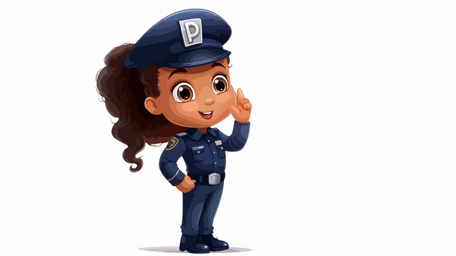 Young Girl in Police Uniform — free download from Dotvec