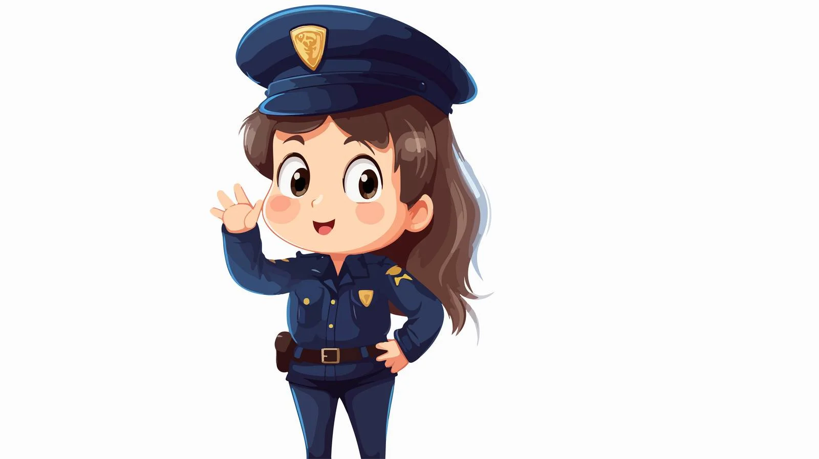 Cheerful Kid in Police Costume — free download from Dotvec