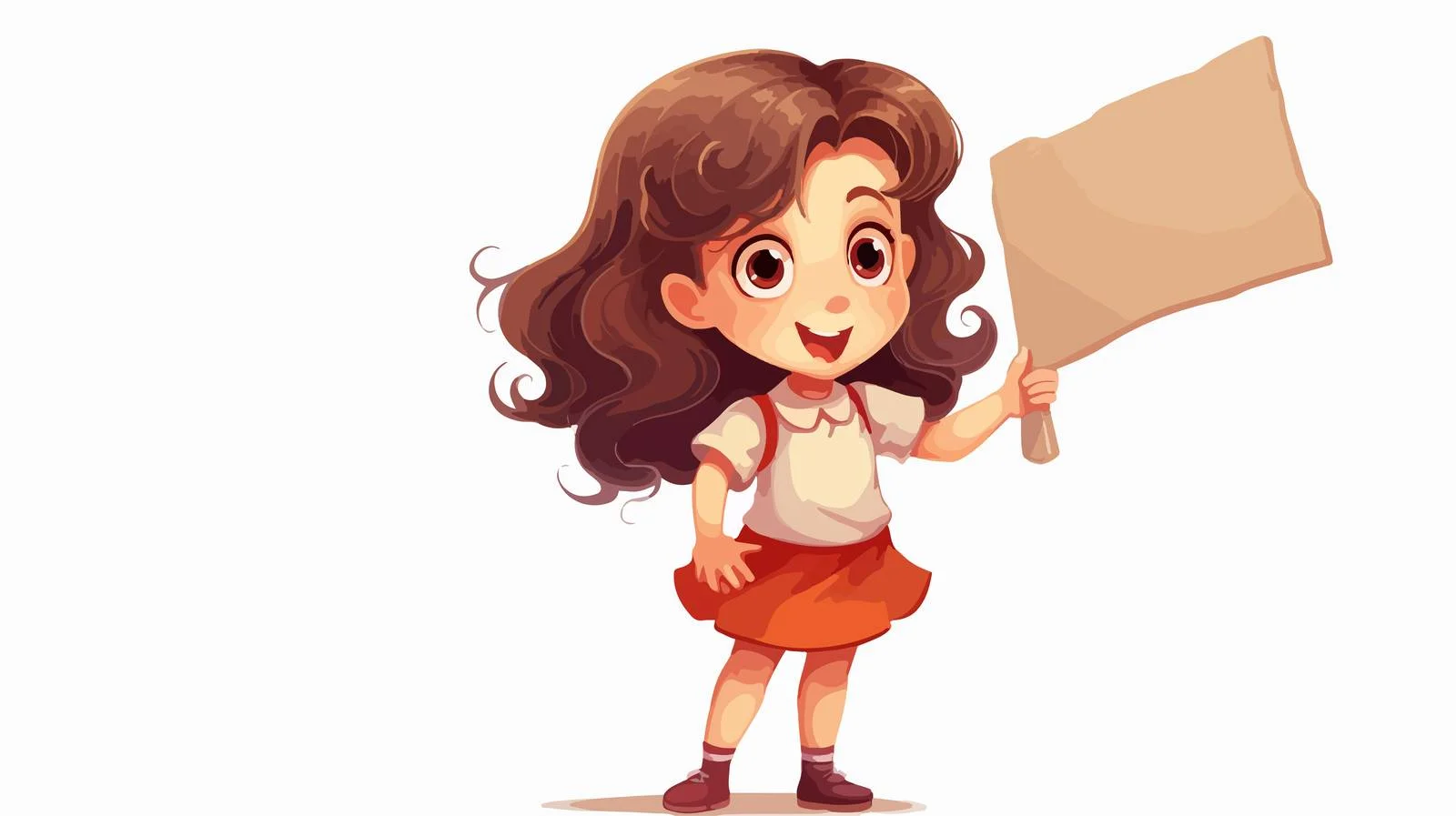 Cheerful Kid with Arrow Sign Cartoon — free download from Dotvec