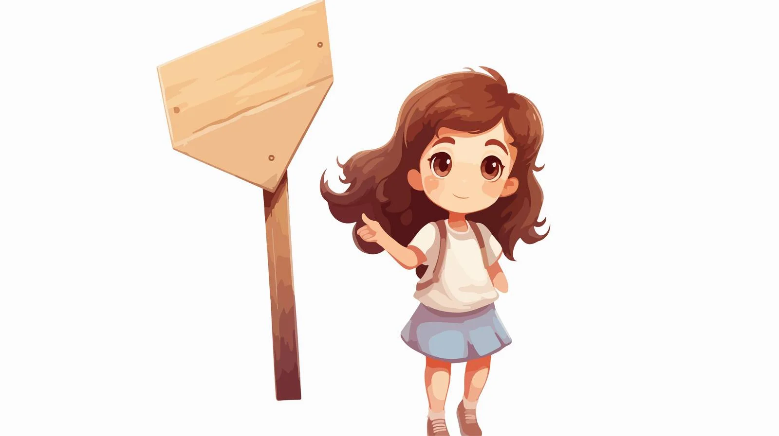 Joyful Child with Arrow Sign Cartoon — free download from Dotvec