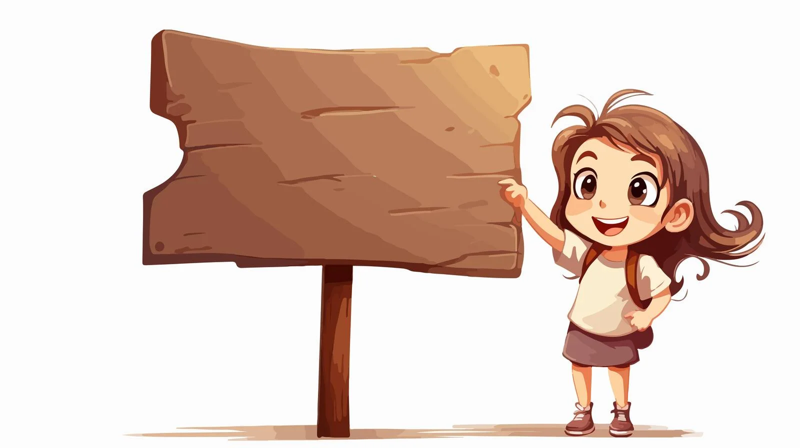 Cheerful Kid with Cartoon Sign — free download from Dotvec