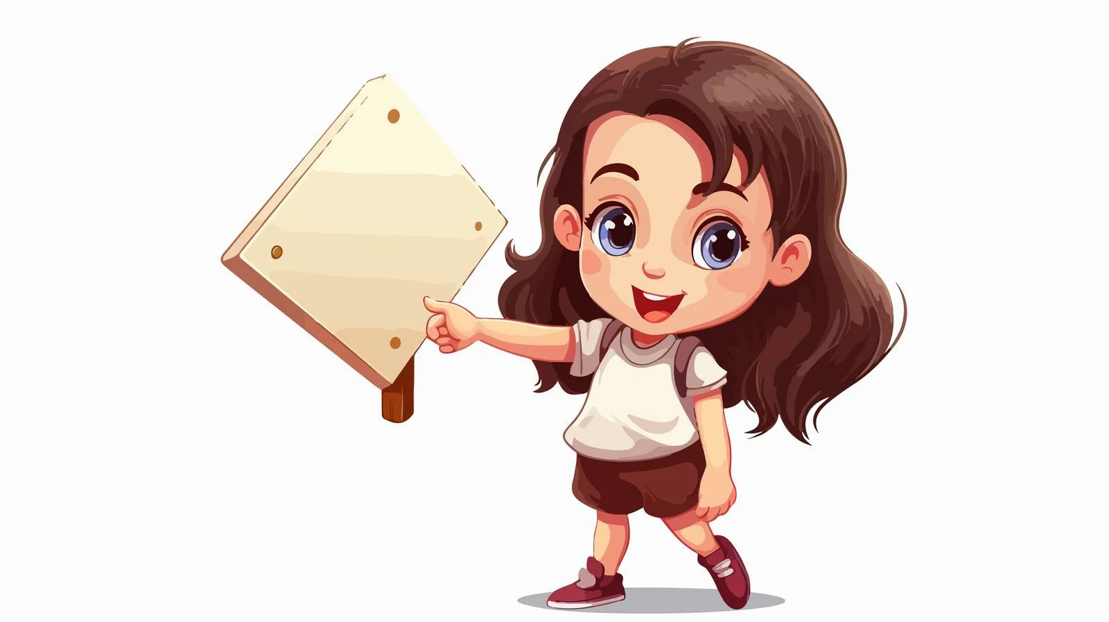 Smiling Child with Arrow Sign Cartoon — free download from Dotvec