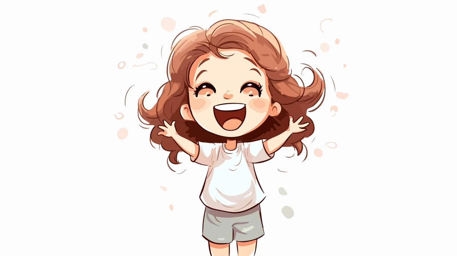 Cheerful Girl with Logo Cartoon Illustration — free download from Dotvec