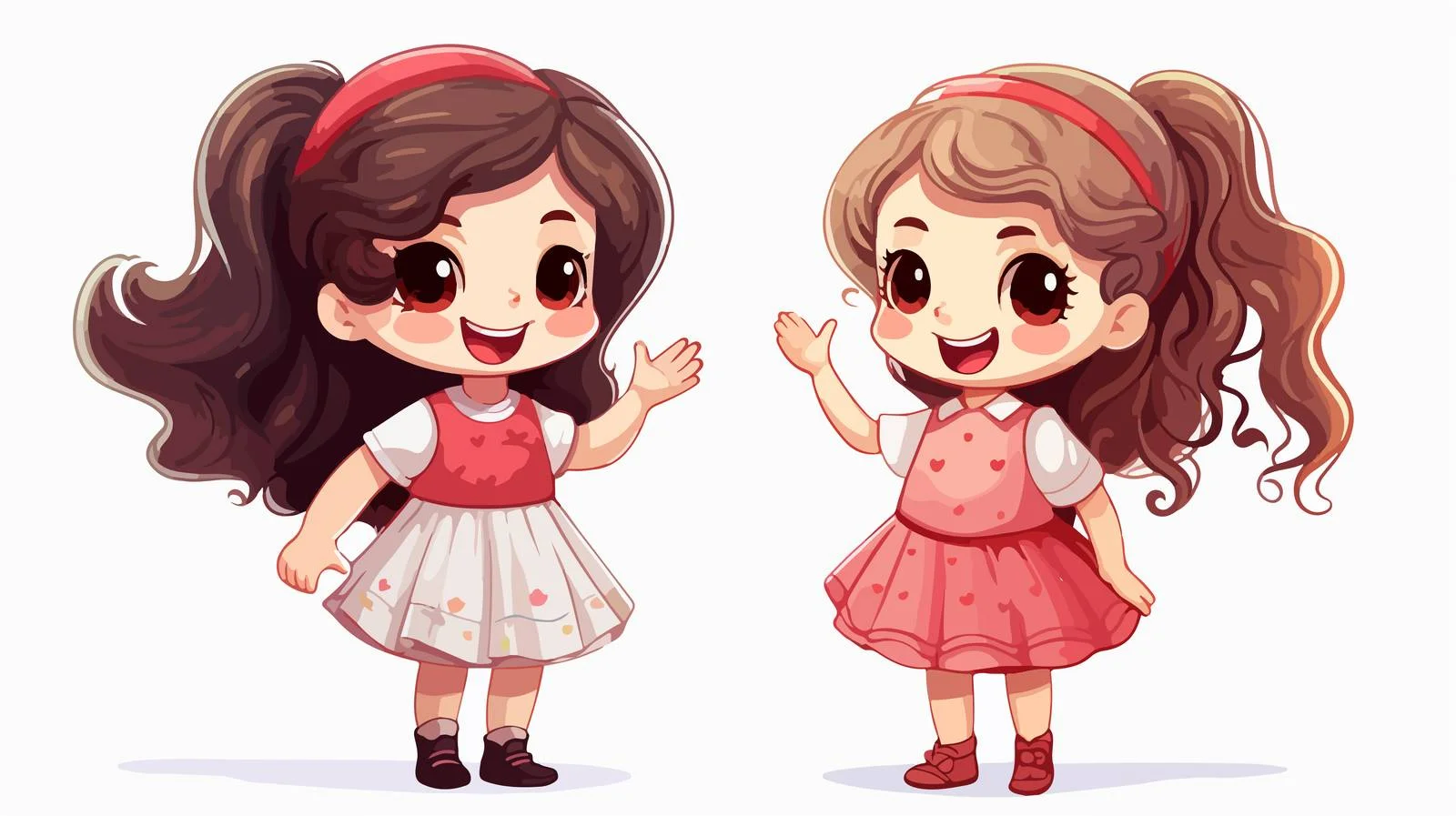 Charming Girls Promise in Cartoon Vector — free download from Dotvec