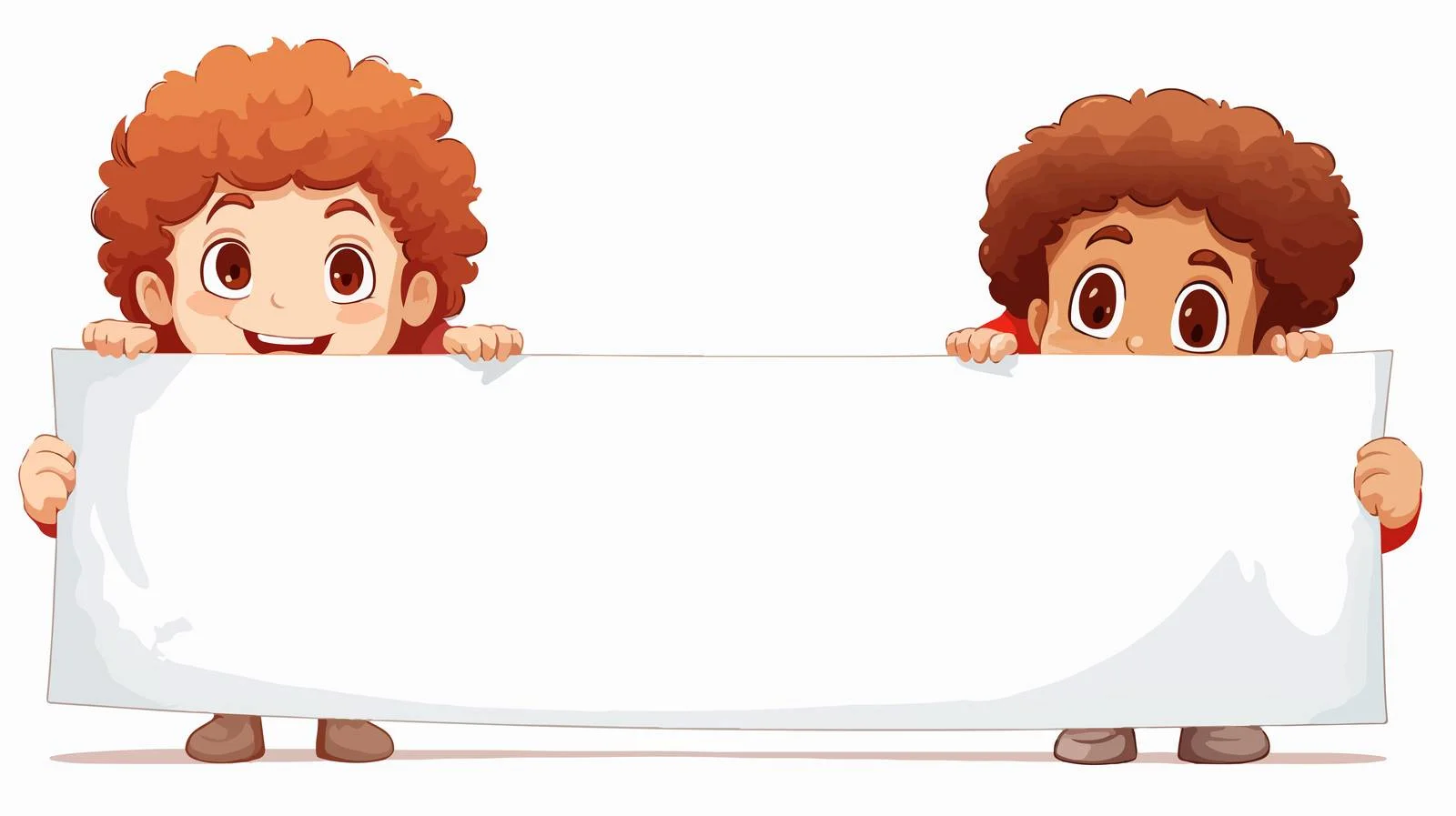 Cheerful Little Girls with Blank Banner — free download from Dotvec