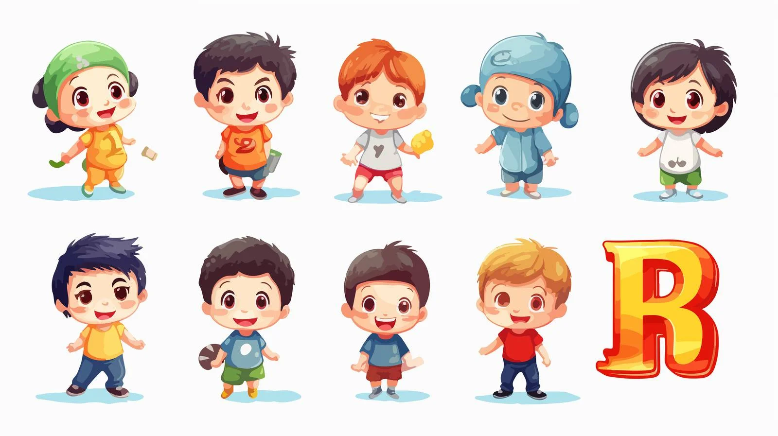 Kid Learning Alphabet Characters — free download from Dotvec