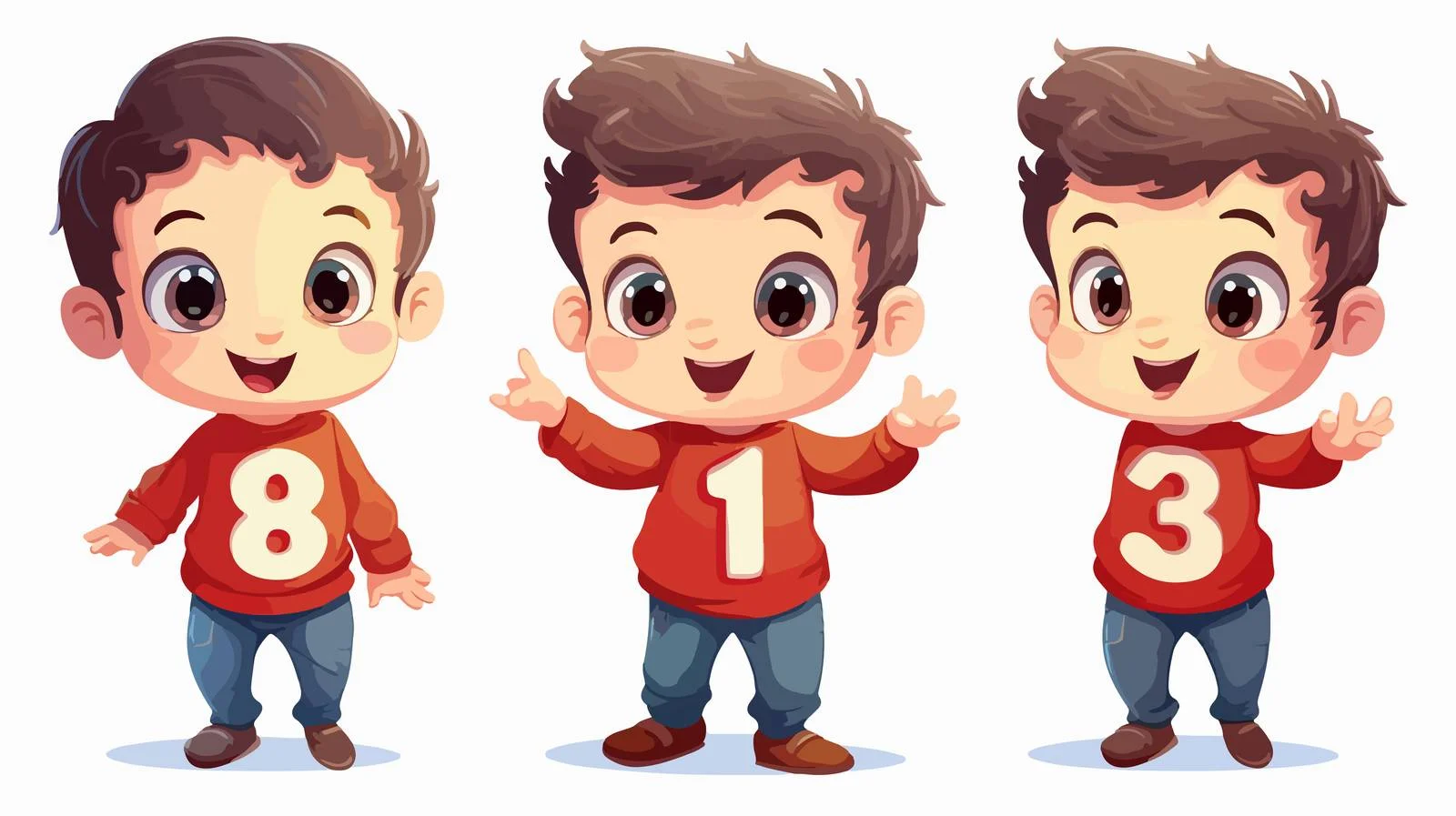Adorable Kid Learning Numbers Cartoon — free download from Dotvec