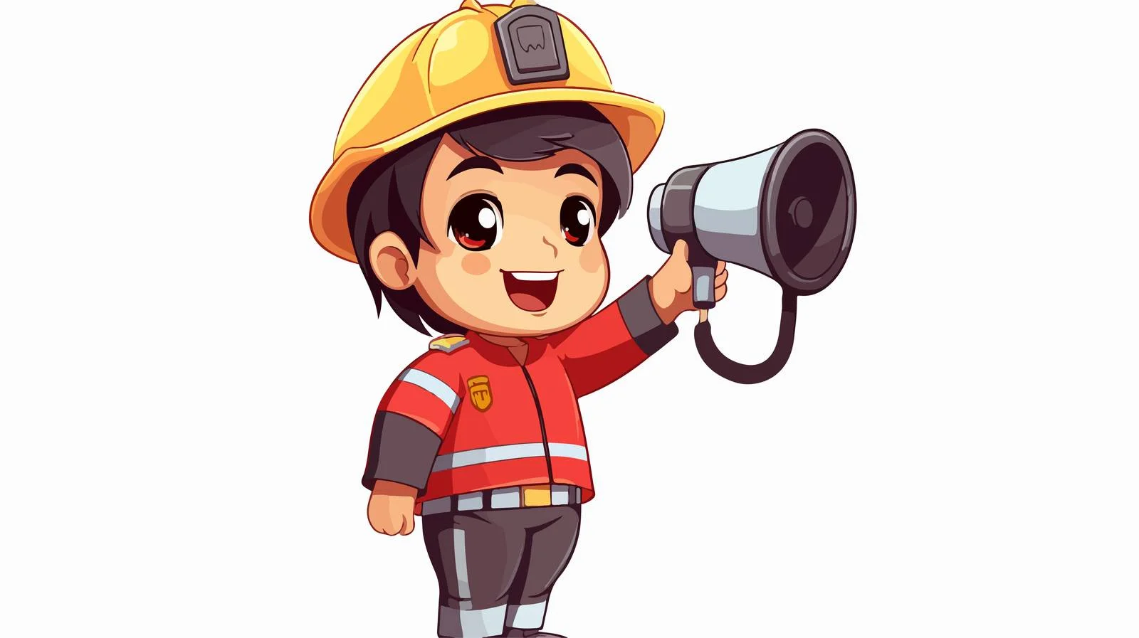 Cheerful Child in Firefighter Uniform — free download from Dotvec