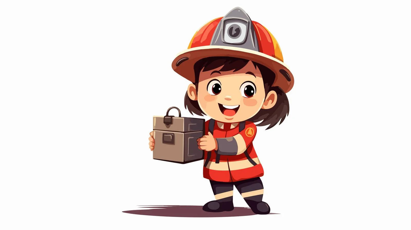 Smiling Child in Firefighter Attire — free download from Dotvec