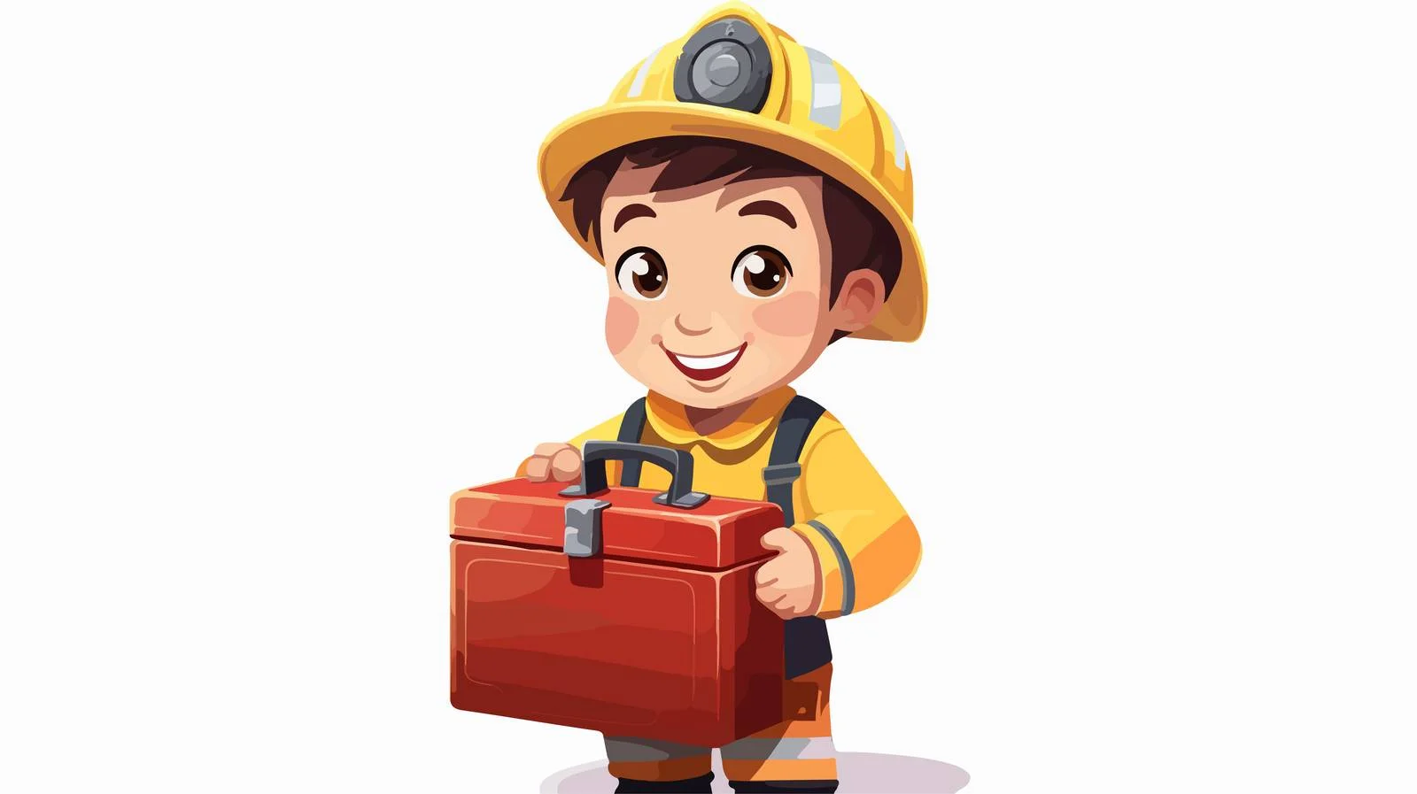 Cheerful Child in Firefighter Outfit — free download from Dotvec