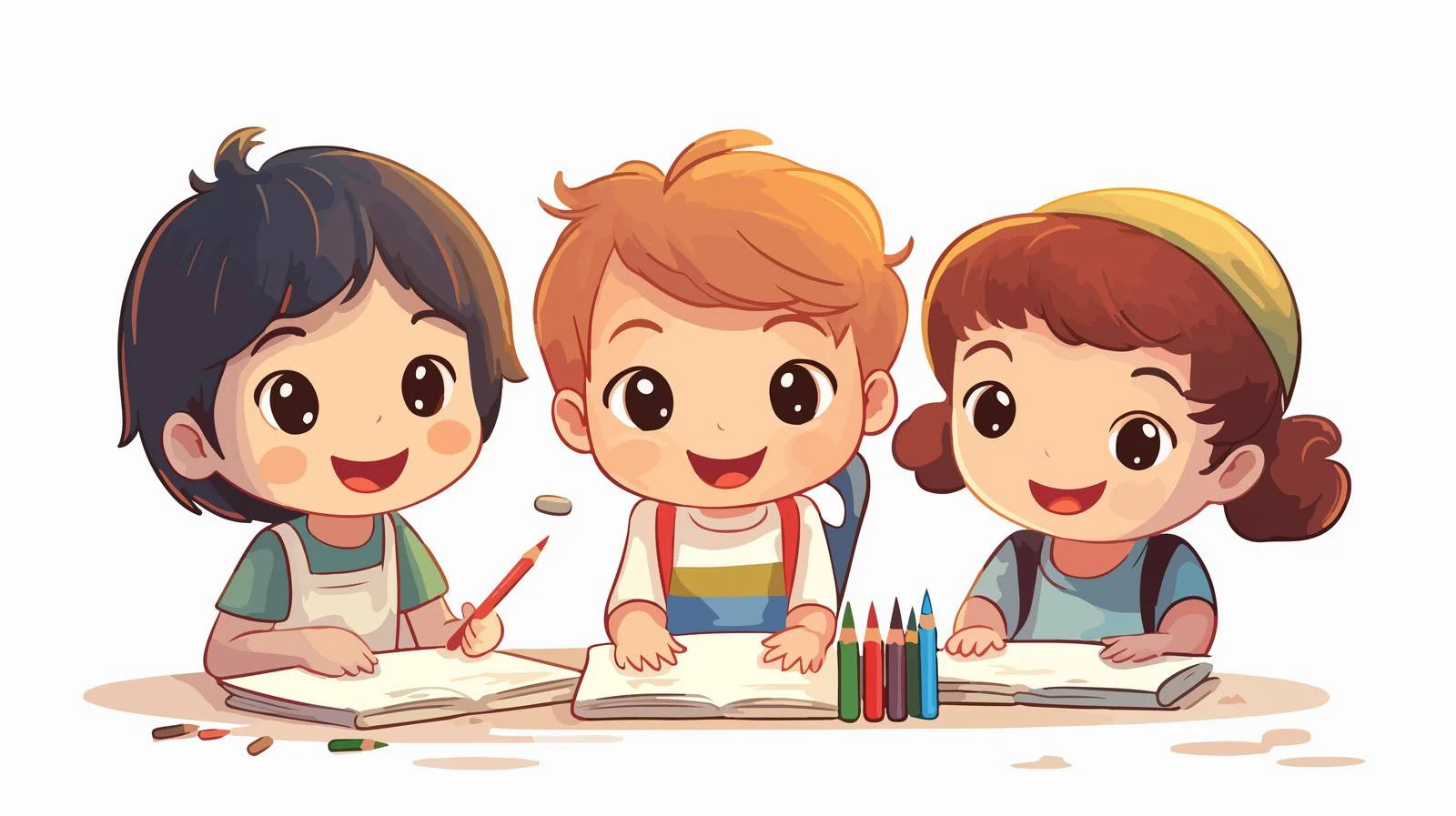 Joyful Kids Drawing with Teacher — free download from Dotvec
