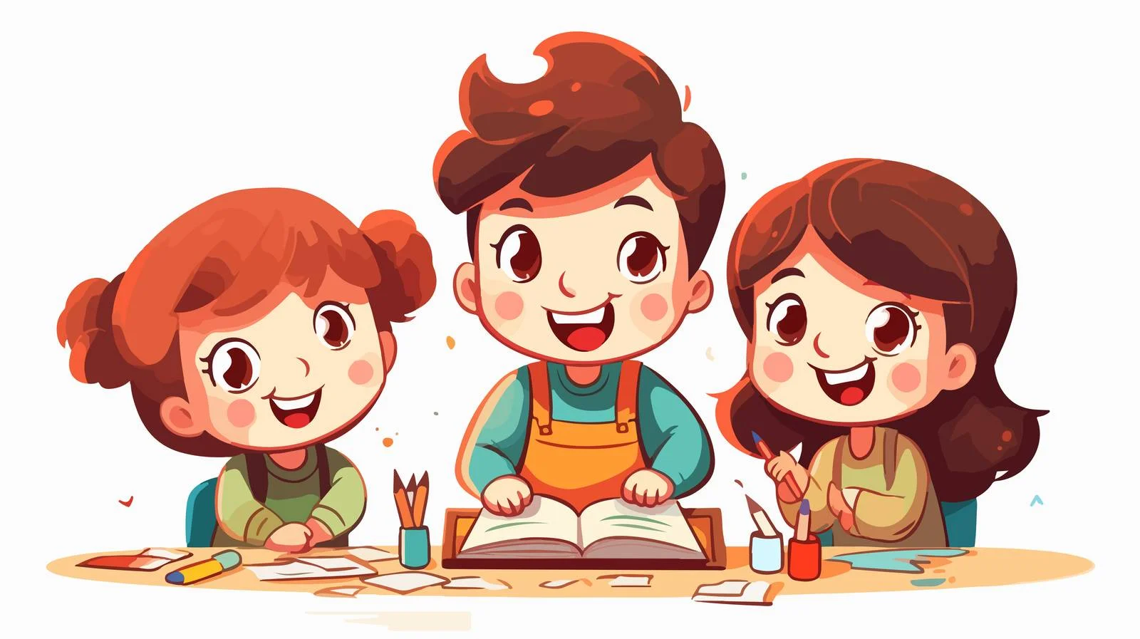 Joyful Kids Drawing with Teacher — free download from Dotvec