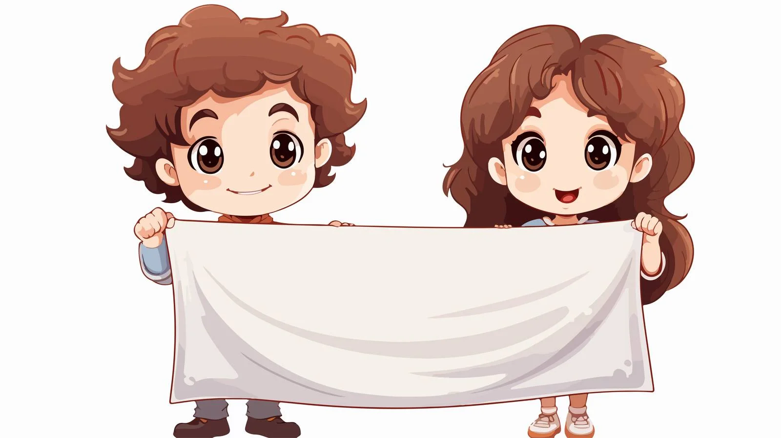 Joyful Kids Holding Banner Outdoors — free download from Dotvec