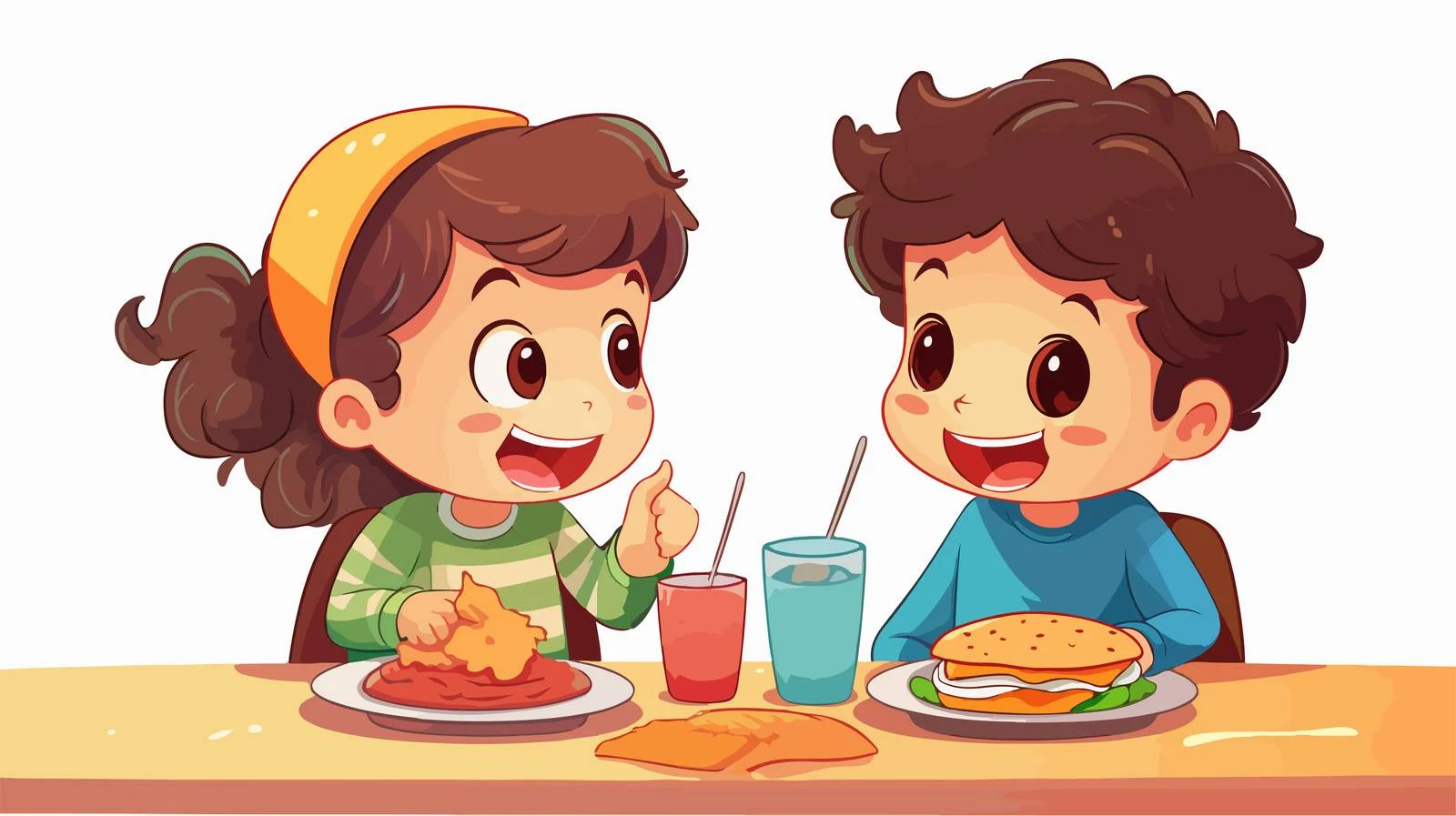 Children Enjoying Lunch Together — free download from Dotvec