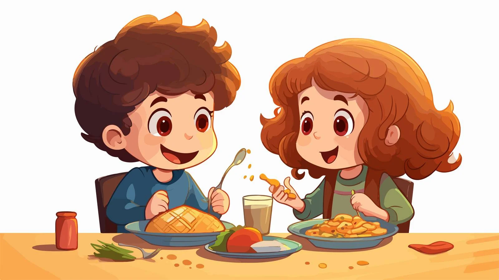 Kids Enjoying Lunch Together — free download from Dotvec