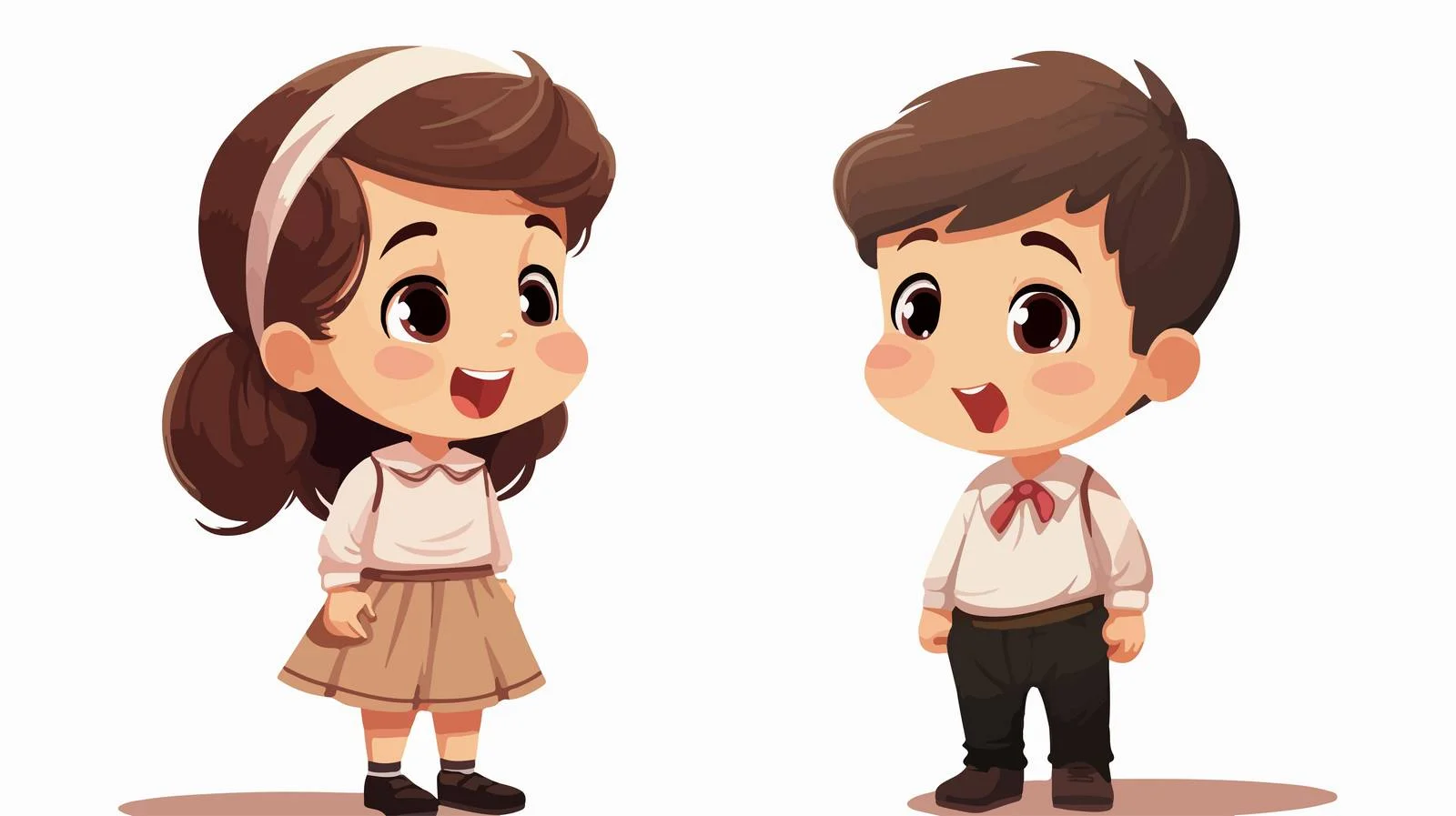 Cheerful Kids Talking Cartoon Illustration — free download from Dotvec