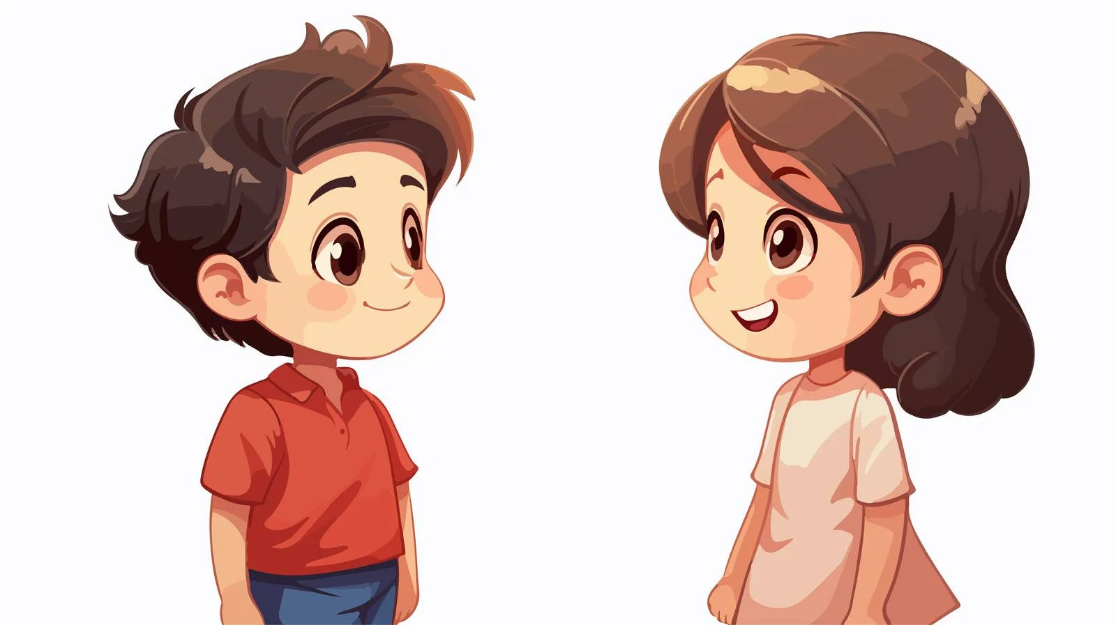 Joyful Kids Chatting Cartoon Illustration — free download from Dotvec