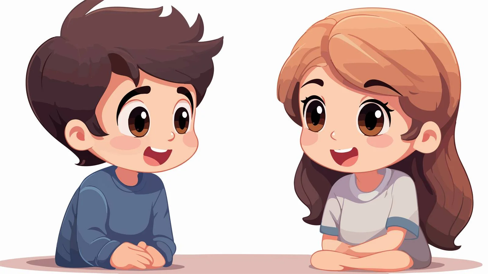 Joyful Kids Communicating Cartoon Illustration — free download from Dotvec