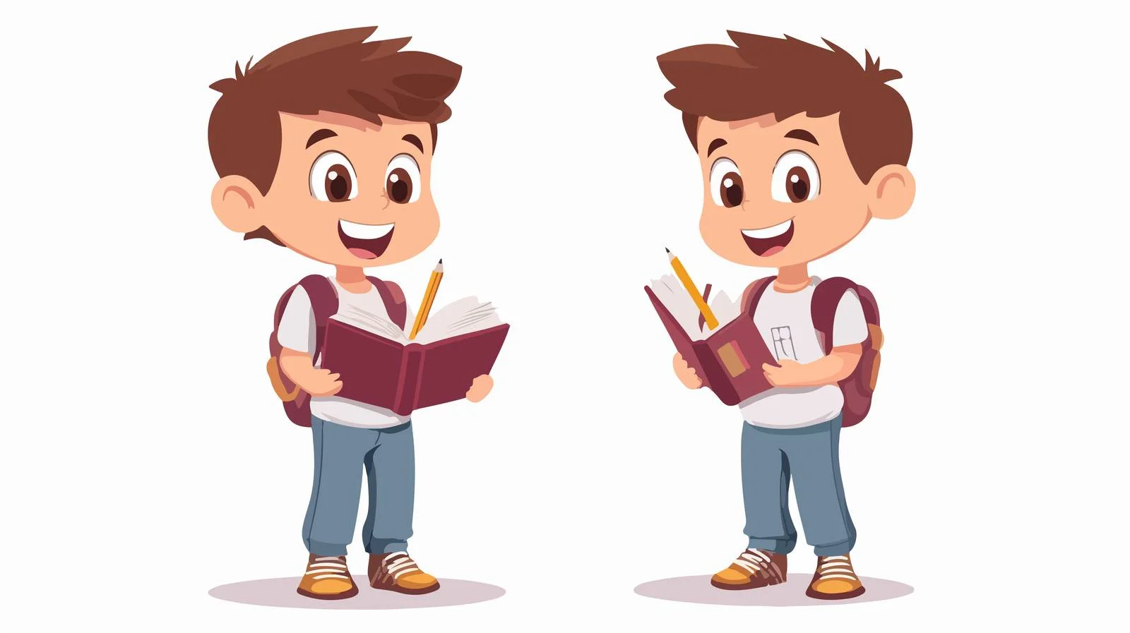 Young Student with Book and Pencil — free download from Dotvec