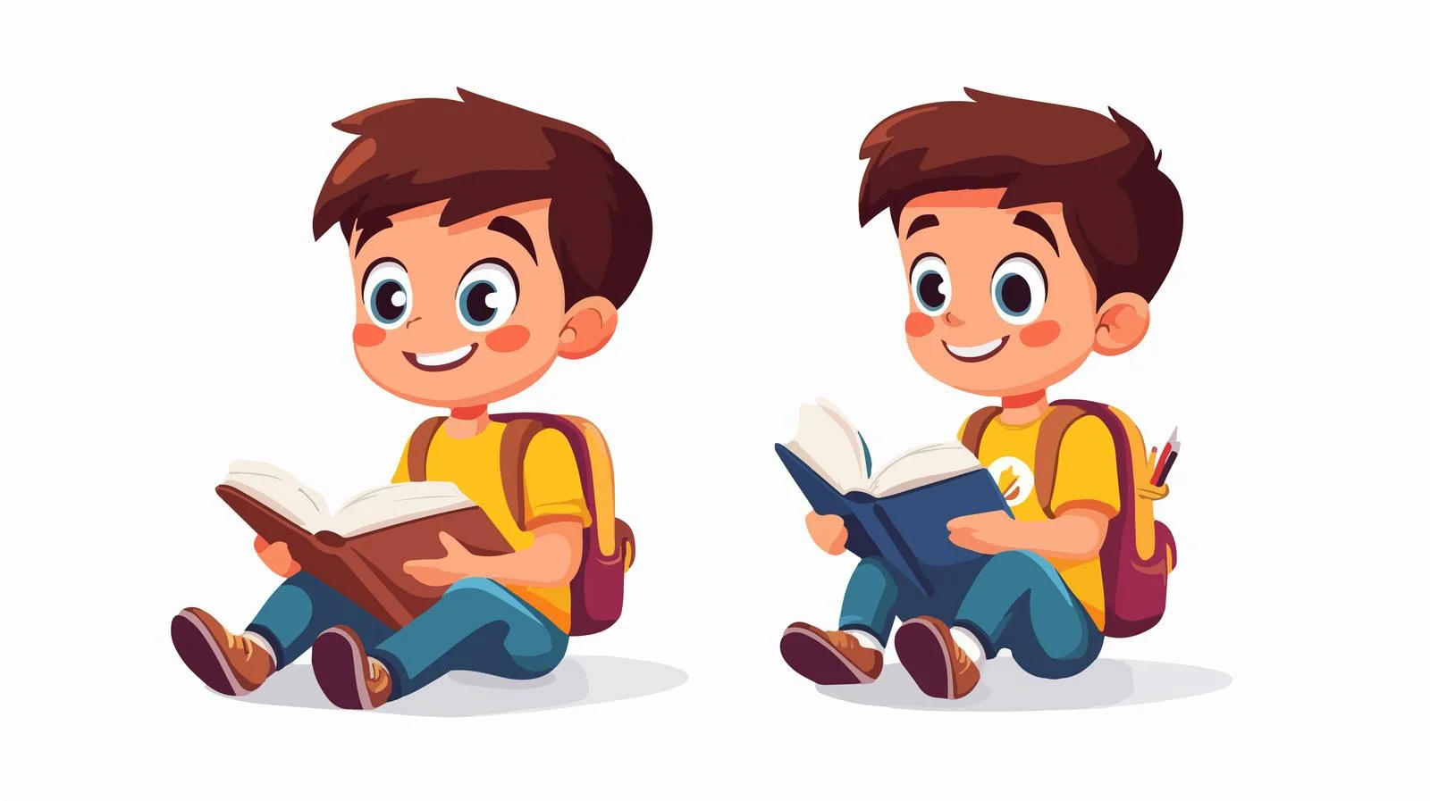 Cheerful Student Boy Studying — free download from Dotvec