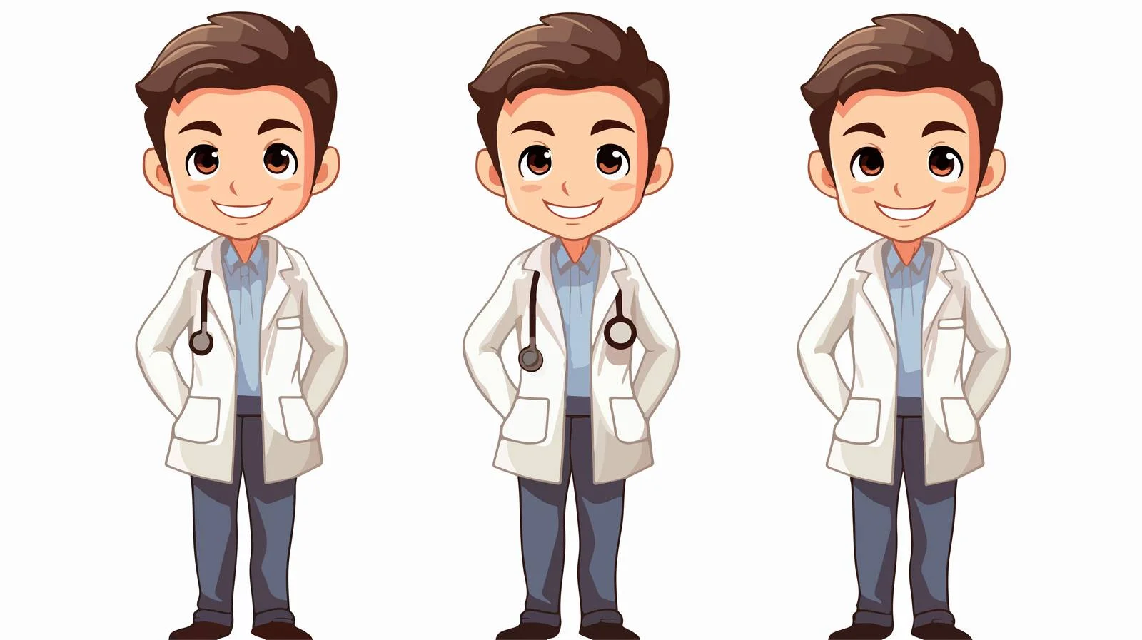 Smiling Young Doctor Cartoon Illustration — free download from Dotvec