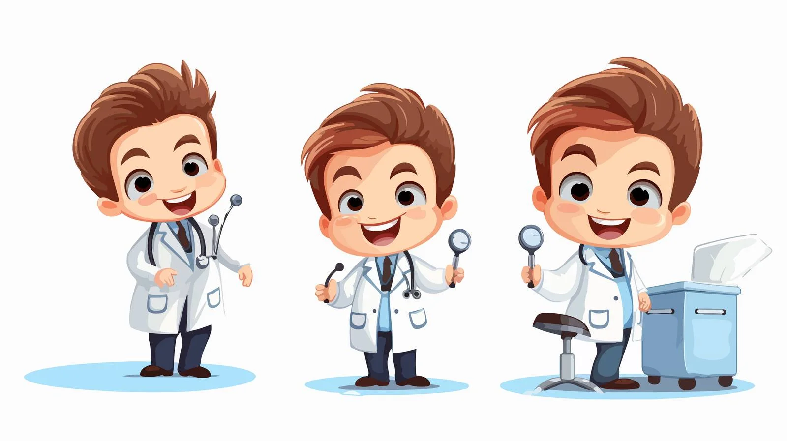 Pediatrician Treating Child Cartoon Vector Illustration — free download from Dotvec