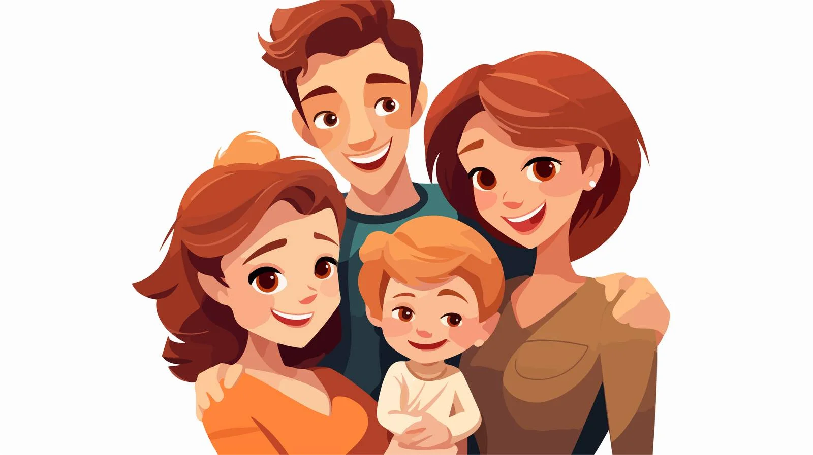 Happy Family Cartoon Vector Illustration — free download from Dotvec