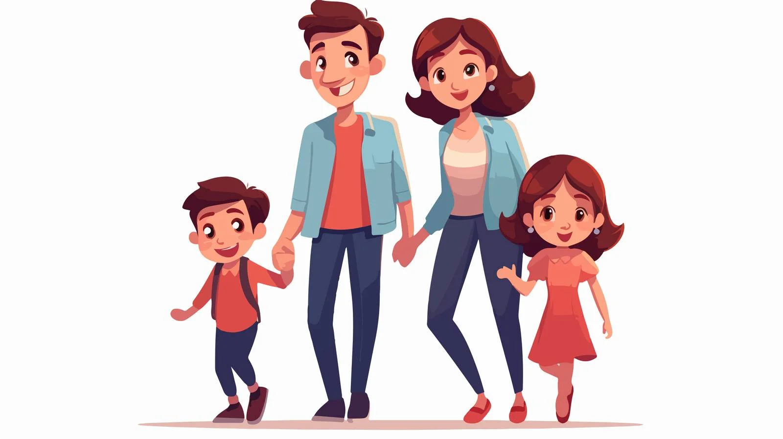 Happy Family Cartoon Vector Illustration — free download from Dotvec