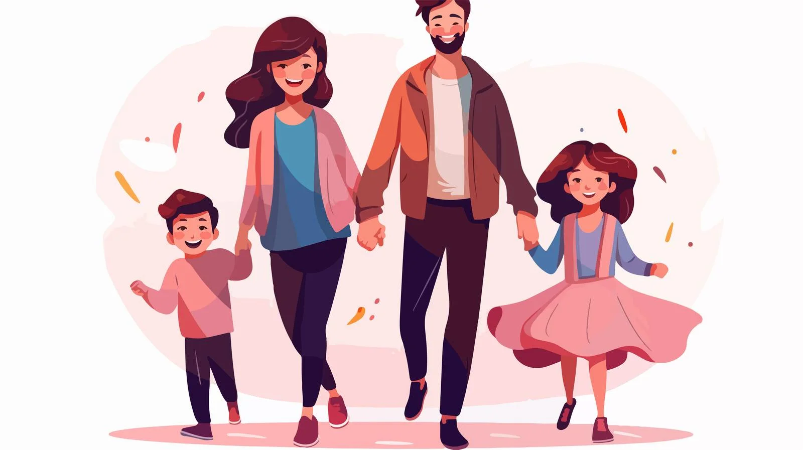Happy Family Cartoon Vector Illustration — free download from Dotvec