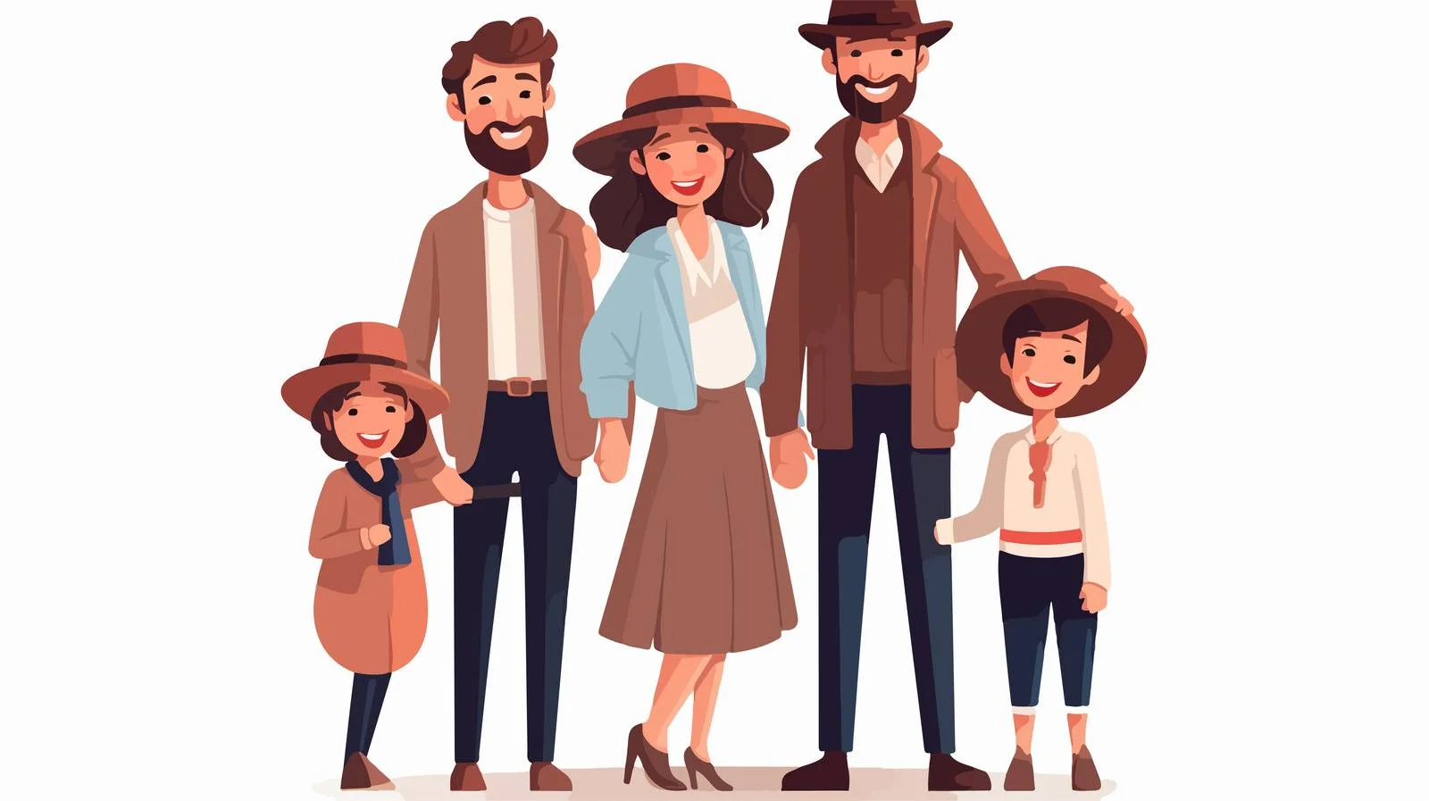 Illustrated Happy Family Cartoon — free download from Dotvec