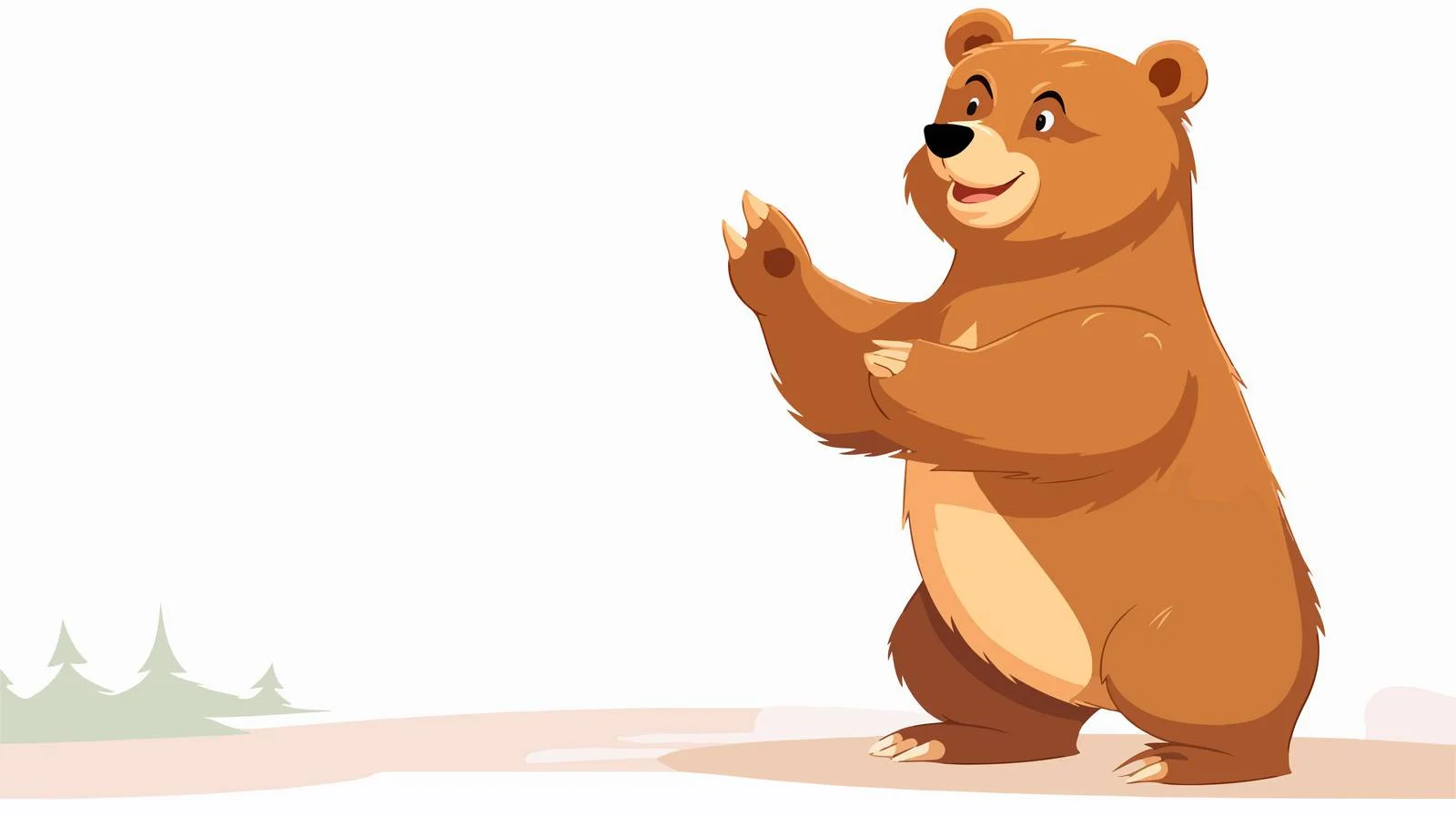 Joyful Bear Gesturing Cartoon Illustration — free download from Dotvec