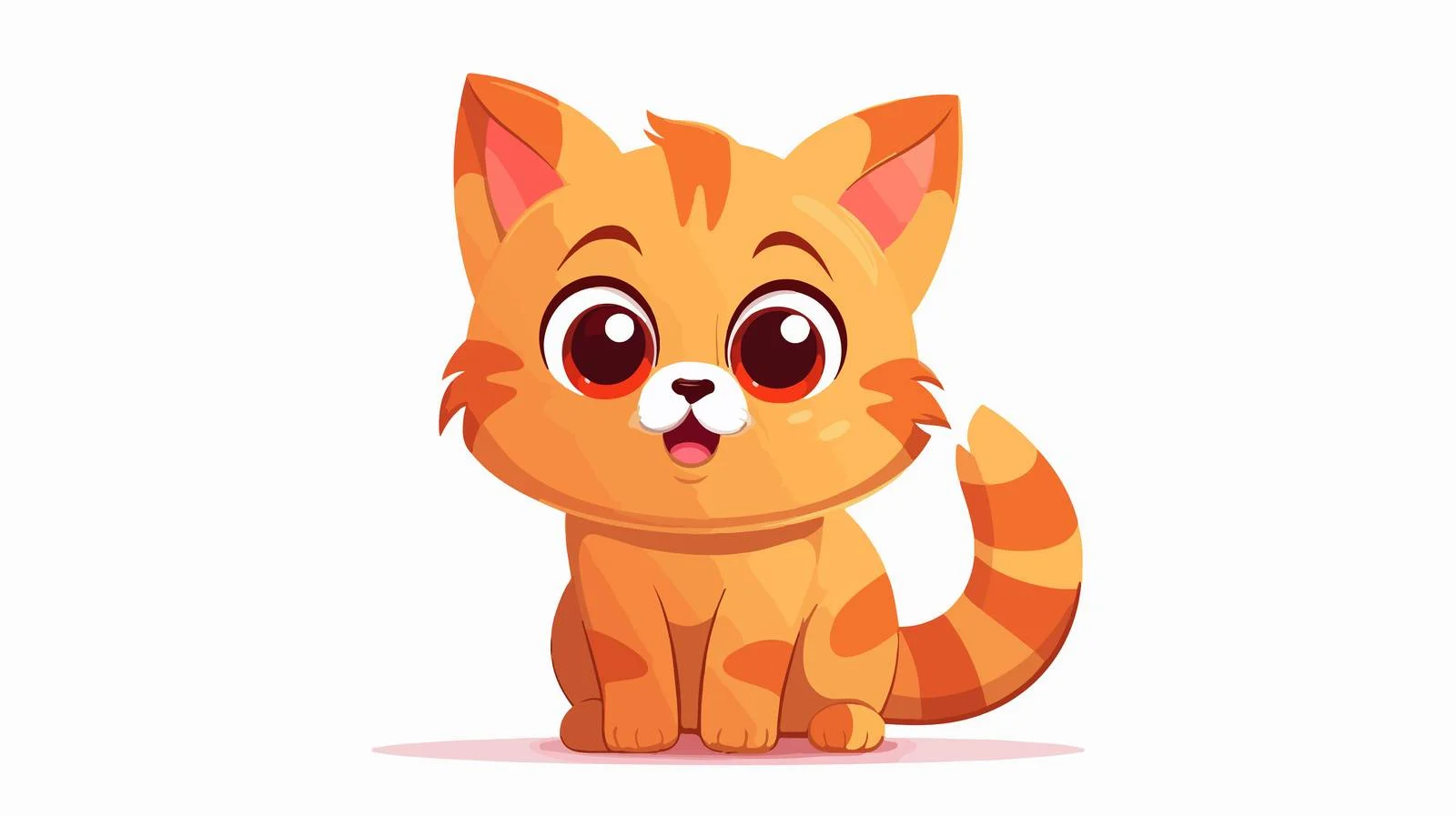 Cheerful Cartoon Cat Illustration — free download from Dotvec