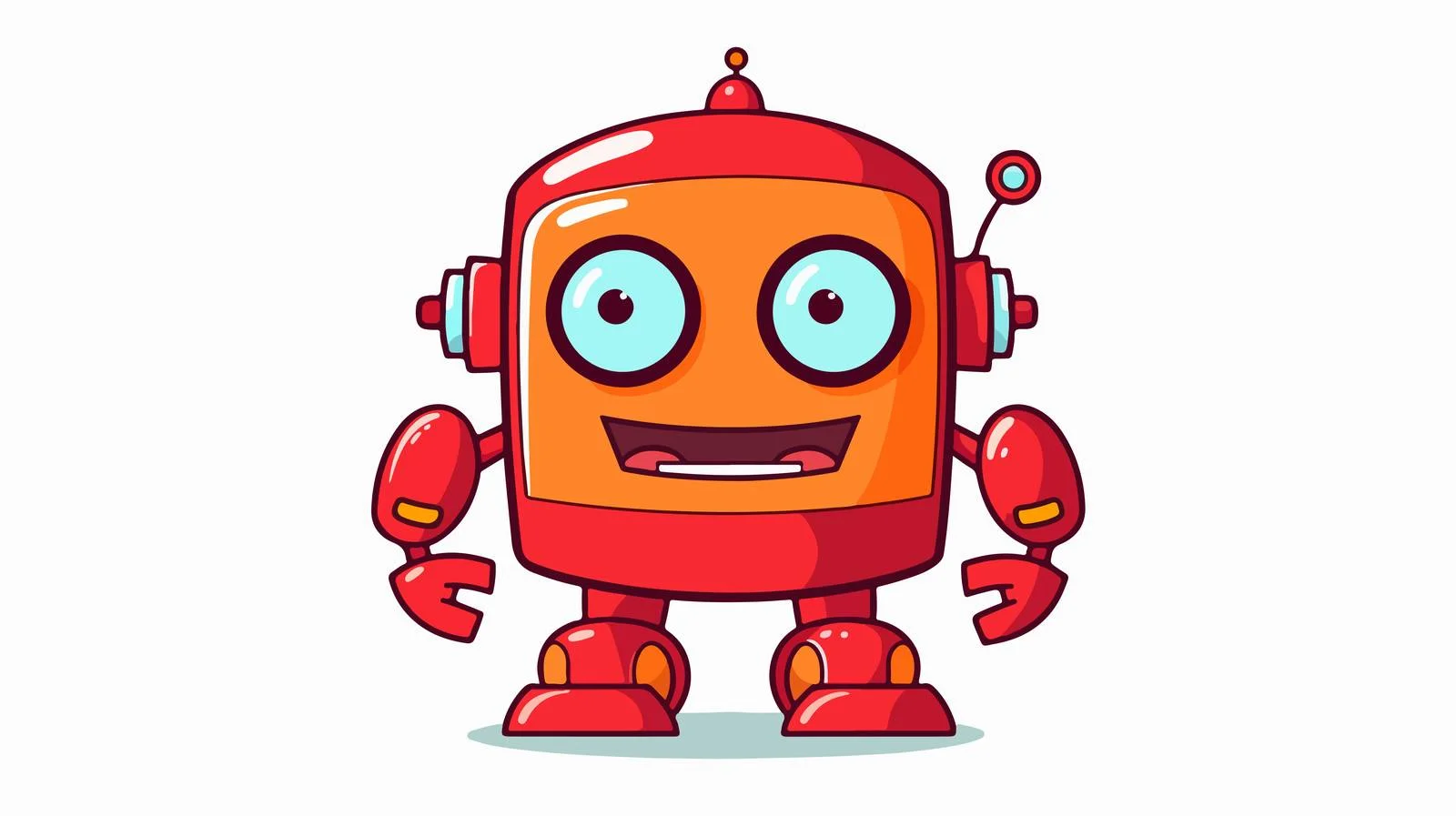 Cheerful Cartoon Robot Stock Vector Illustration — free download from Dotvec