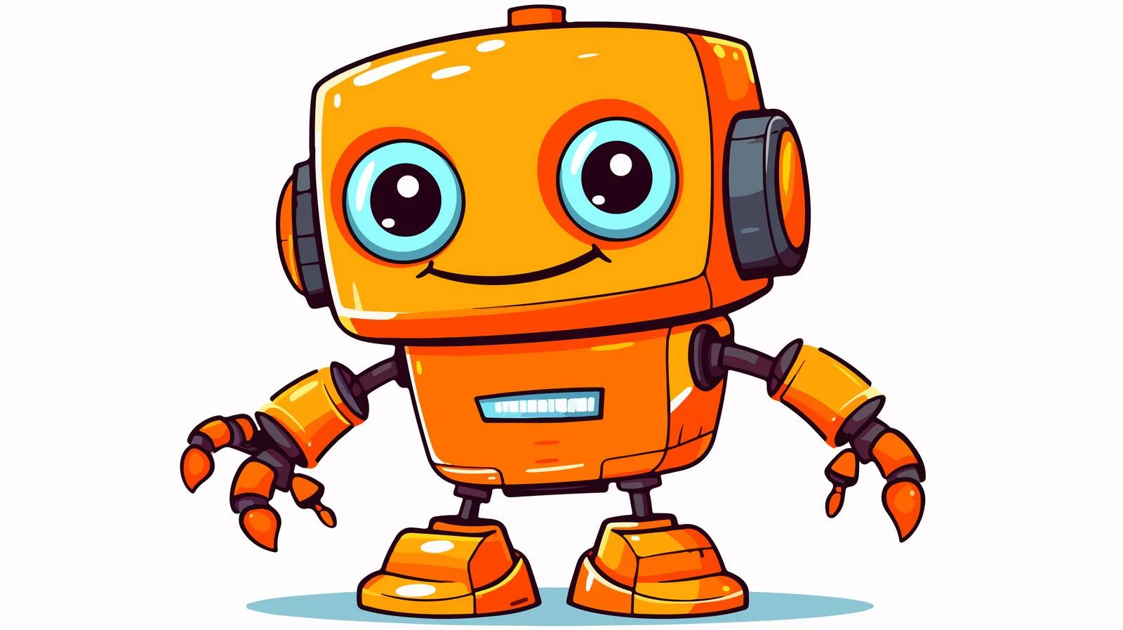 Cheerful Cartoon Robot Design — free download from Dotvec