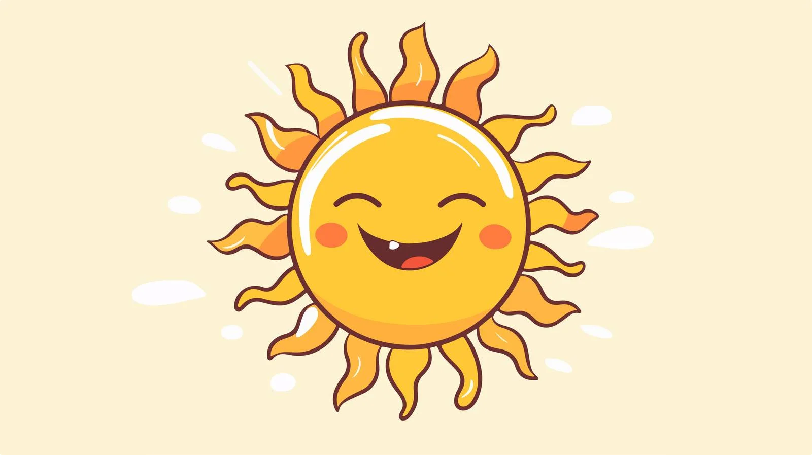 Cheerful Cartoon Sun Vector Illustration — free download from Dotvec