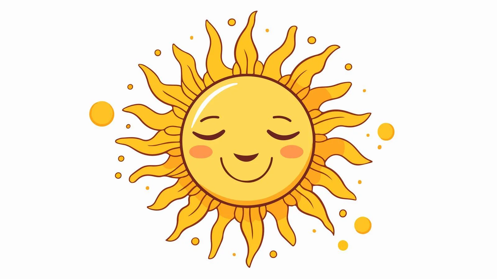 Cheerful Retro Cartoon Sun Illustration — free download from Dotvec