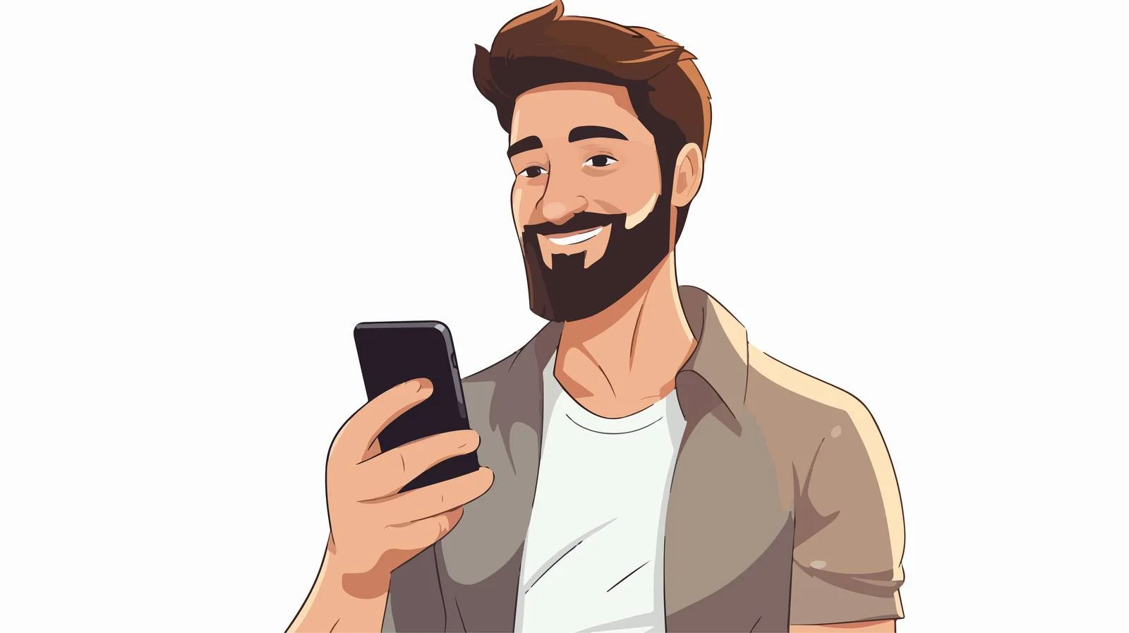 Stylish Man Using Phone Cartoon Vector — free download from Dotvec