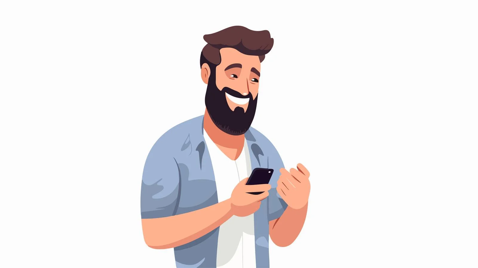 Stylish Man Using Phone Cartoon Vector — free download from Dotvec