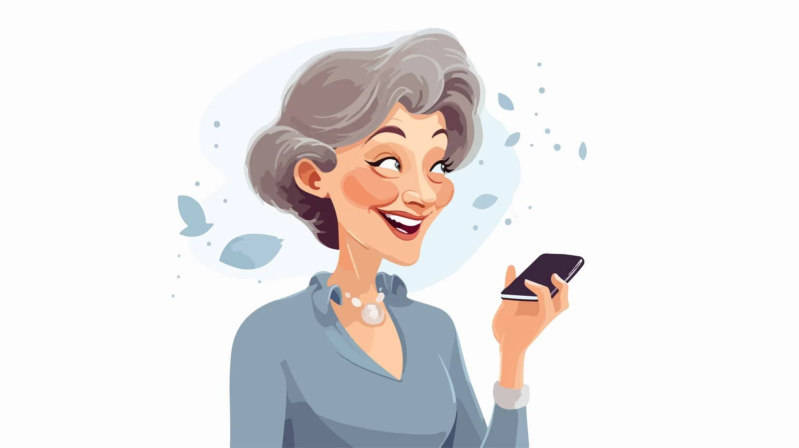 Professional Woman Using Smartphone Cartoon Illustration — free download from Dotvec
