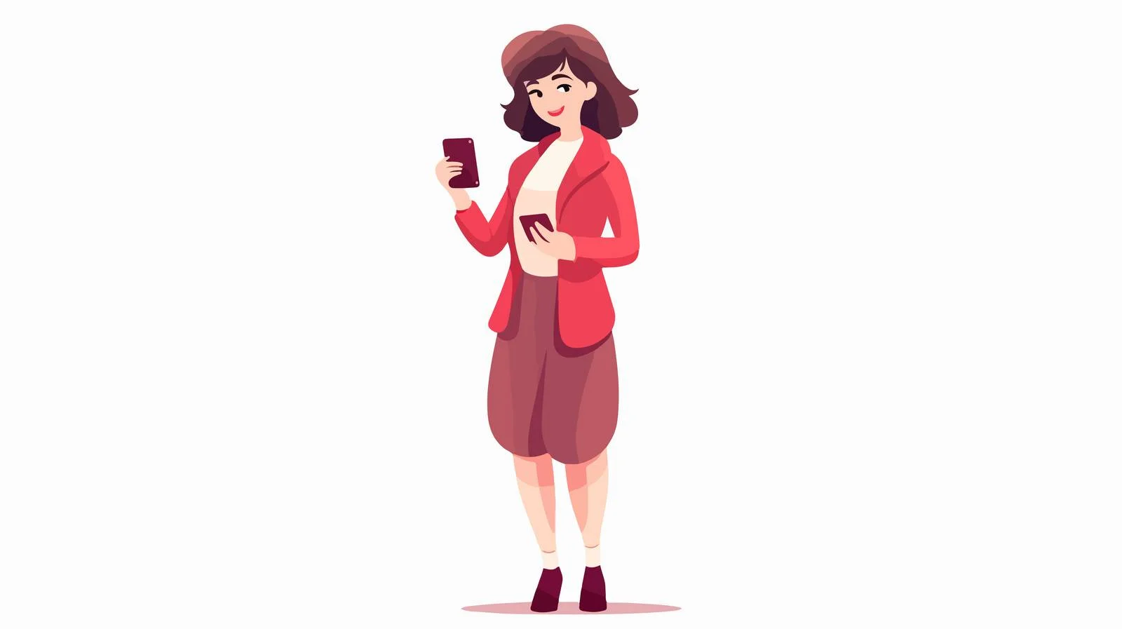 Professional Woman Using Phone Cartoon Vector — free download from Dotvec