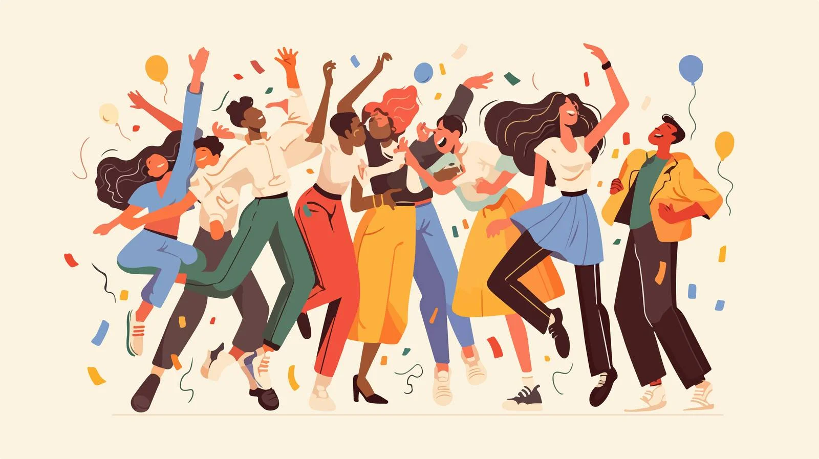 Energetic Celebration with Dancing Friends Outdoors — free download from Dotvec