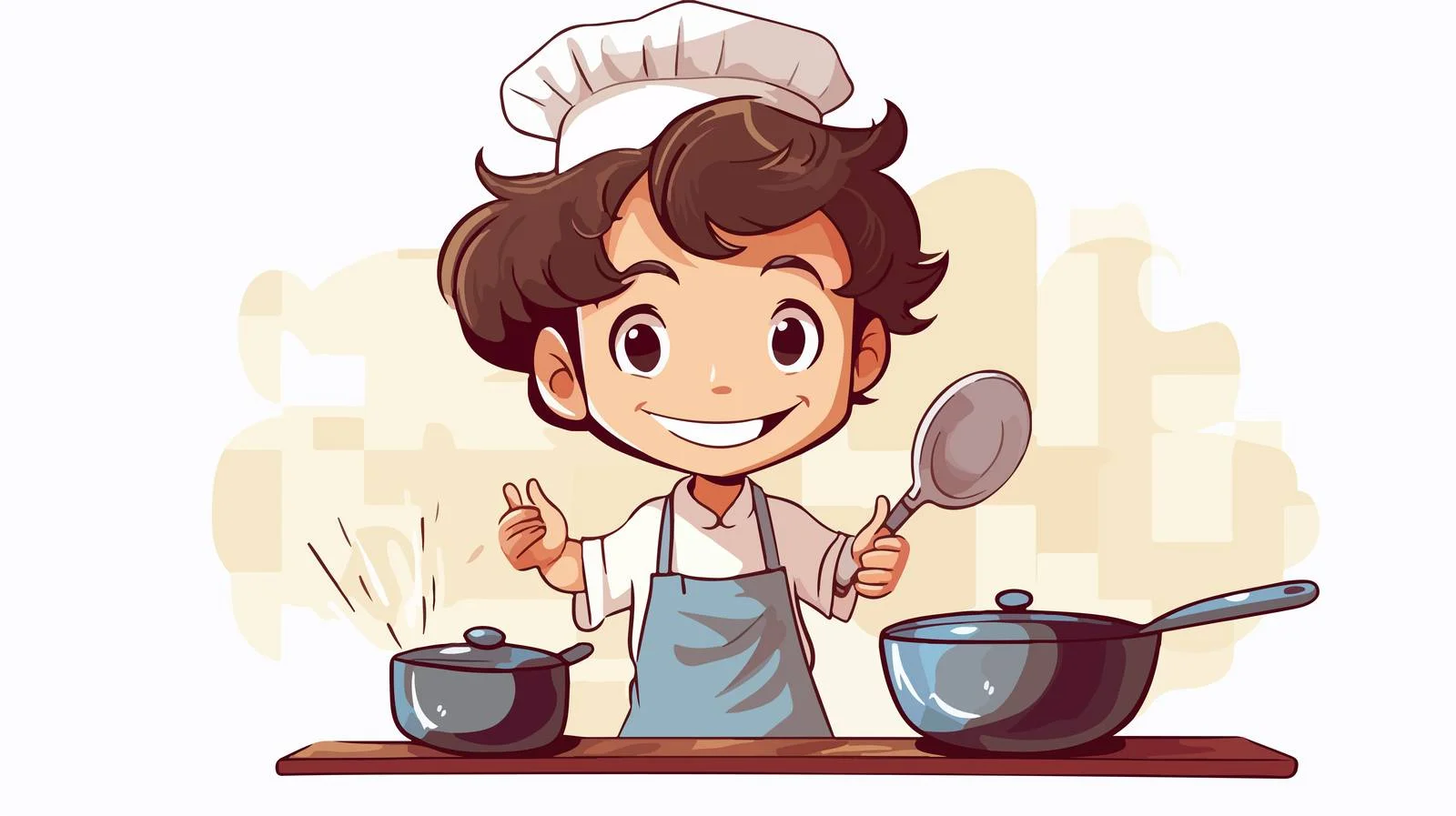 Cheerful Kid Chef Illustration — free download from Dotvec