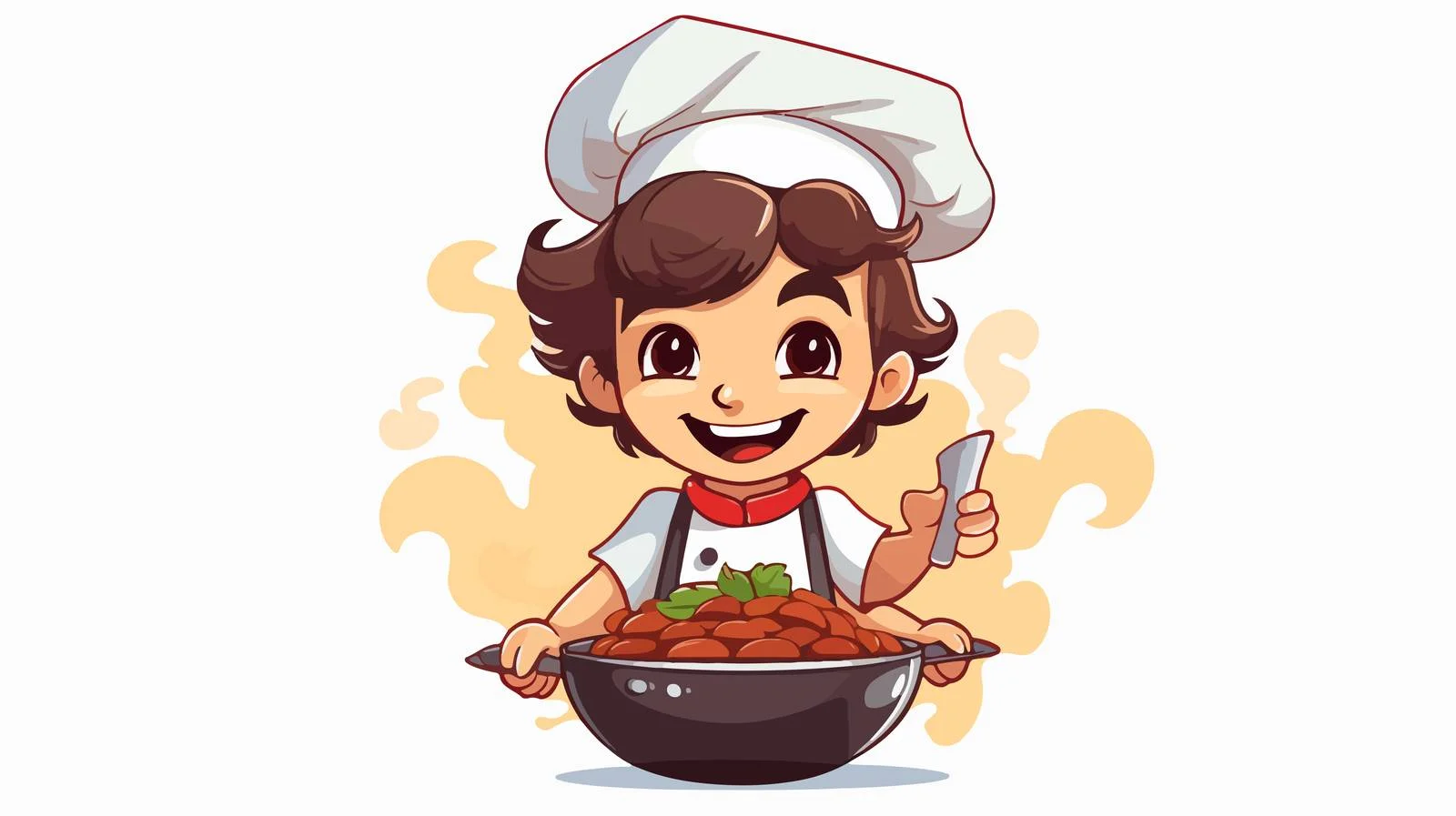Joyful Kid Chef Illustration — free download from Dotvec