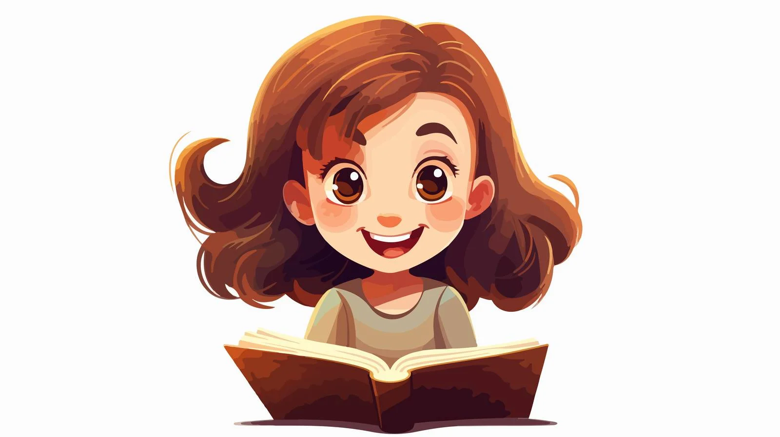 Young Girl Enjoying Book Illustration — free download from Dotvec